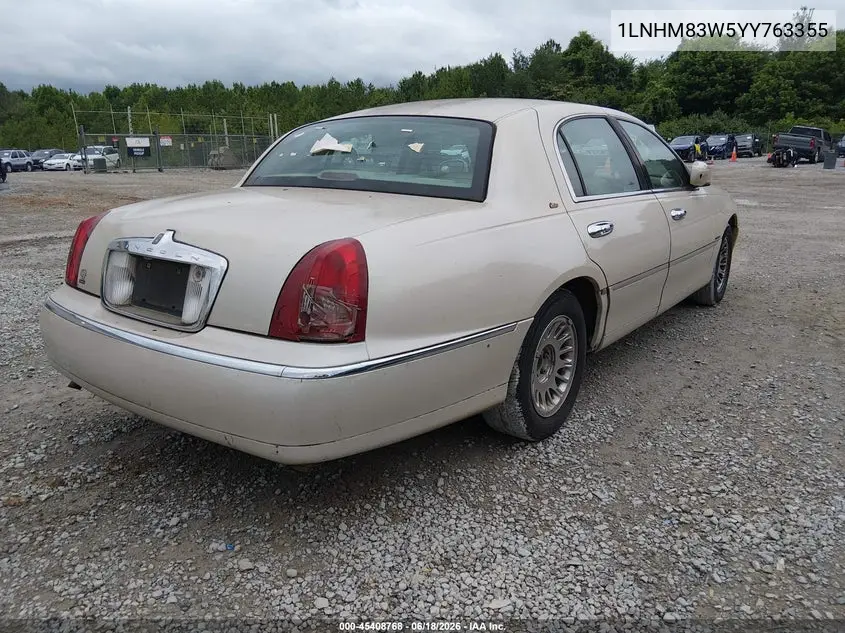 2000 Lincoln Town Car Cartier VIN: 1LNHM83W5YY763355 Lot: 45408768