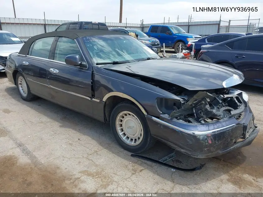 2000 Lincoln Town Car Executive VIN: 1LNHM81W6YY936965 Lot: 45457691