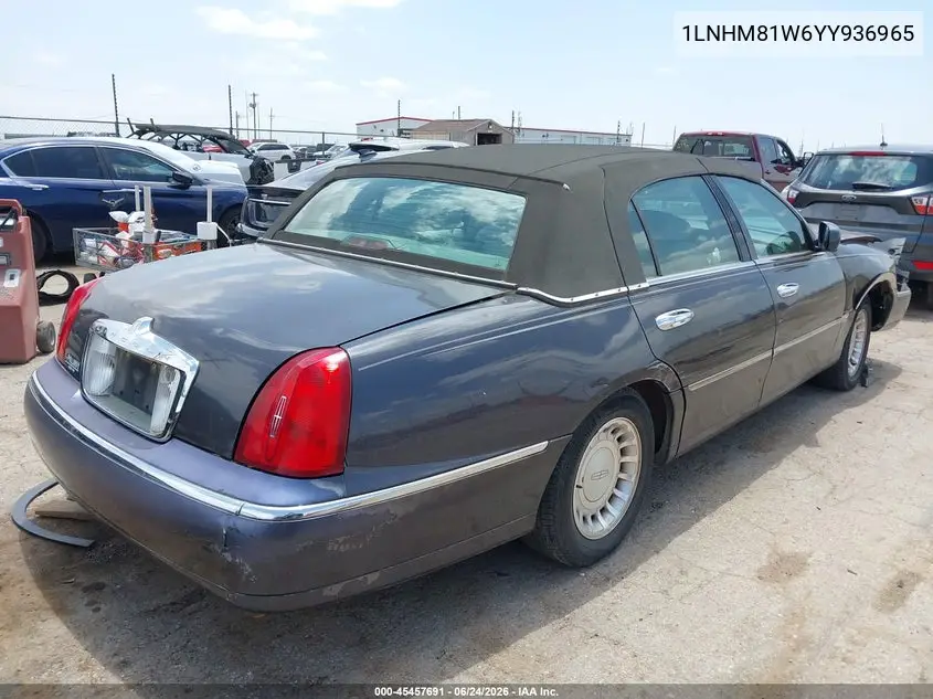 2000 Lincoln Town Car Executive VIN: 1LNHM81W6YY936965 Lot: 45457691