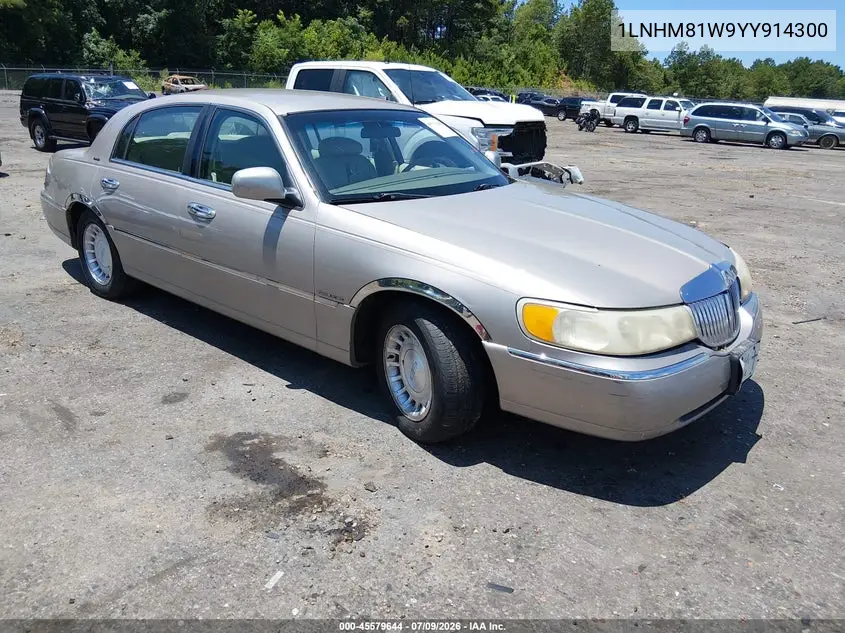 2000 Lincoln Town Car Executive VIN: 1LNHM81W9YY914300 Lot: 45579644