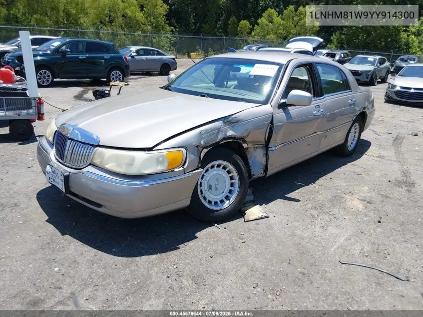 2000 Lincoln Town Car Executive VIN: 1LNHM81W9YY914300 Lot: 45579644