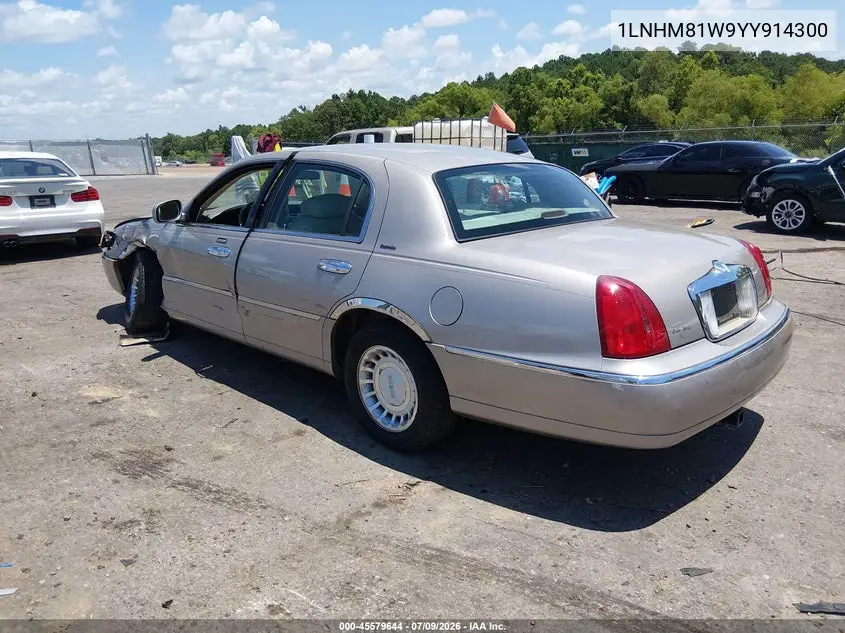 2000 Lincoln Town Car Executive VIN: 1LNHM81W9YY914300 Lot: 45579644