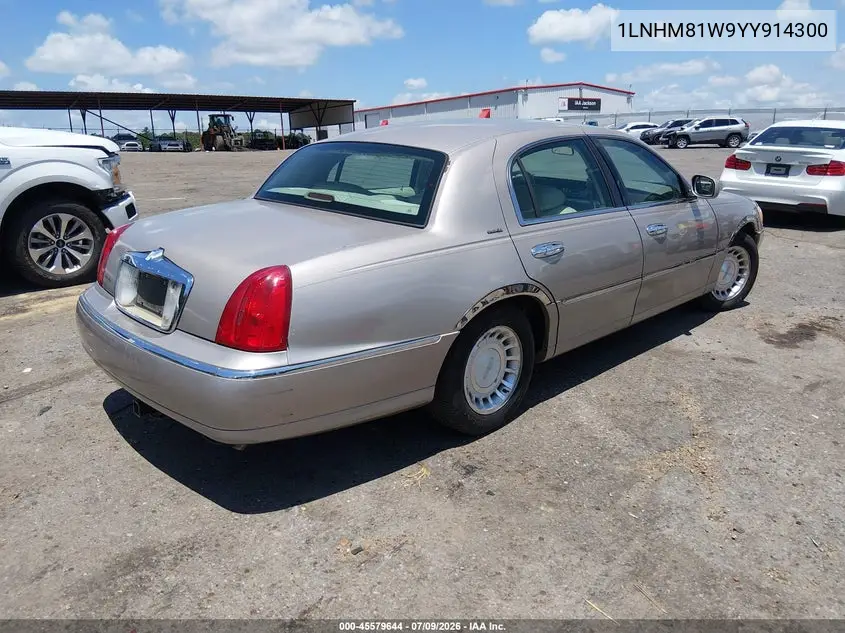 2000 Lincoln Town Car Executive VIN: 1LNHM81W9YY914300 Lot: 45579644