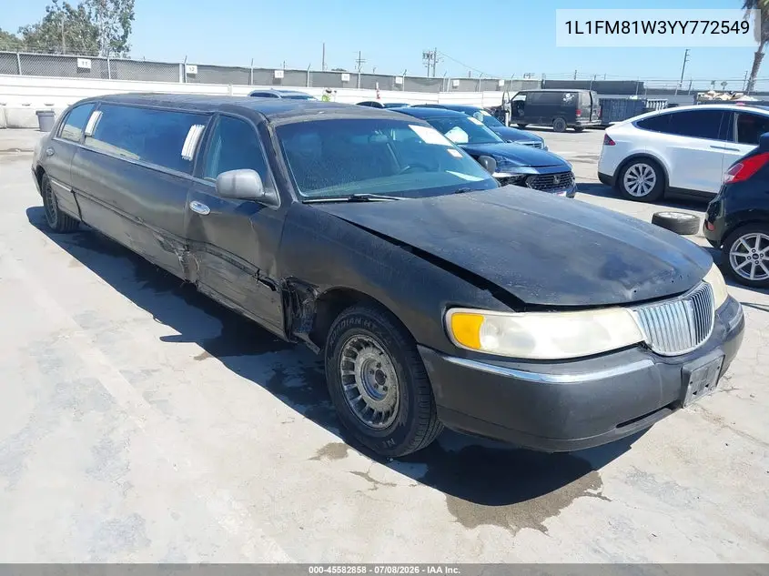2000 Lincoln Town Car Signature VIN: 1L1FM81W3YY772549 Lot: 45582858