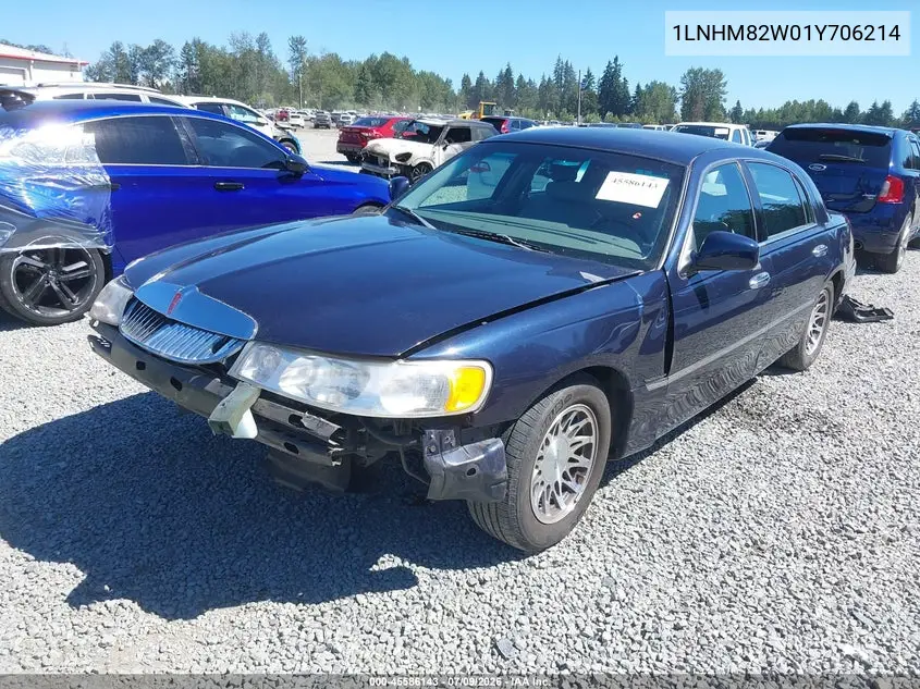 2001 Lincoln Town Car Signature VIN: 1LNHM82W01Y706214 Lot: 45586143