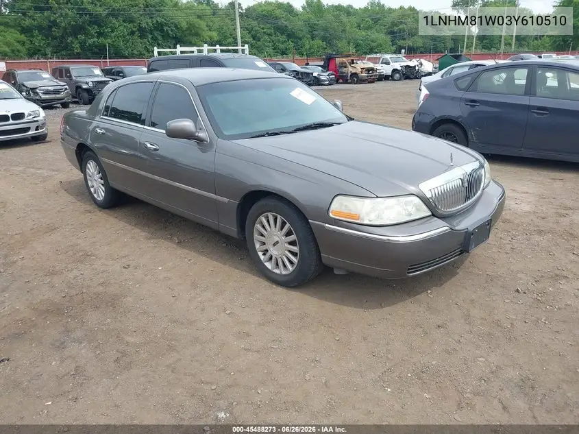 2003 Lincoln Town Car Executive VIN: 1LNHM81W03Y610510 Lot: 45488273