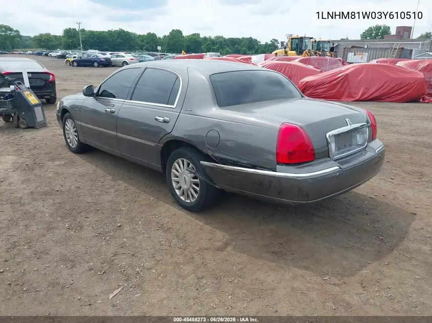 2003 Lincoln Town Car Executive VIN: 1LNHM81W03Y610510 Lot: 45488273