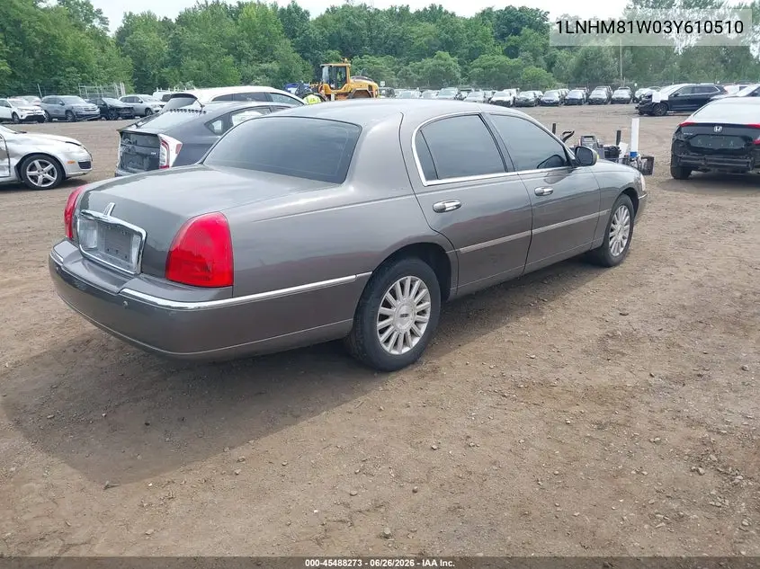 2003 Lincoln Town Car Executive VIN: 1LNHM81W03Y610510 Lot: 45488273