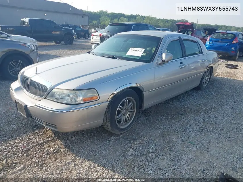 2003 Lincoln Town Car Cartier VIN: 1LNHM83WX3Y655743 Lot: 45640528