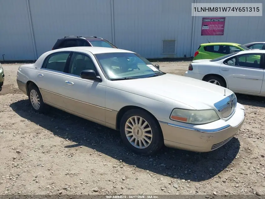 2004 Lincoln Town Car Signature VIN: 1LNHM81W74Y651315 Lot: 44894510