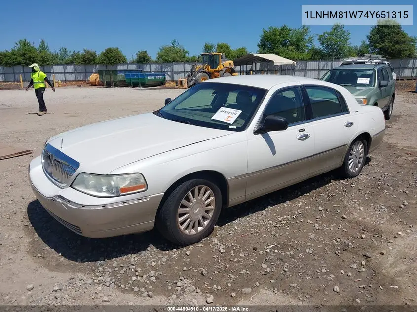 2004 Lincoln Town Car Signature VIN: 1LNHM81W74Y651315 Lot: 44894510