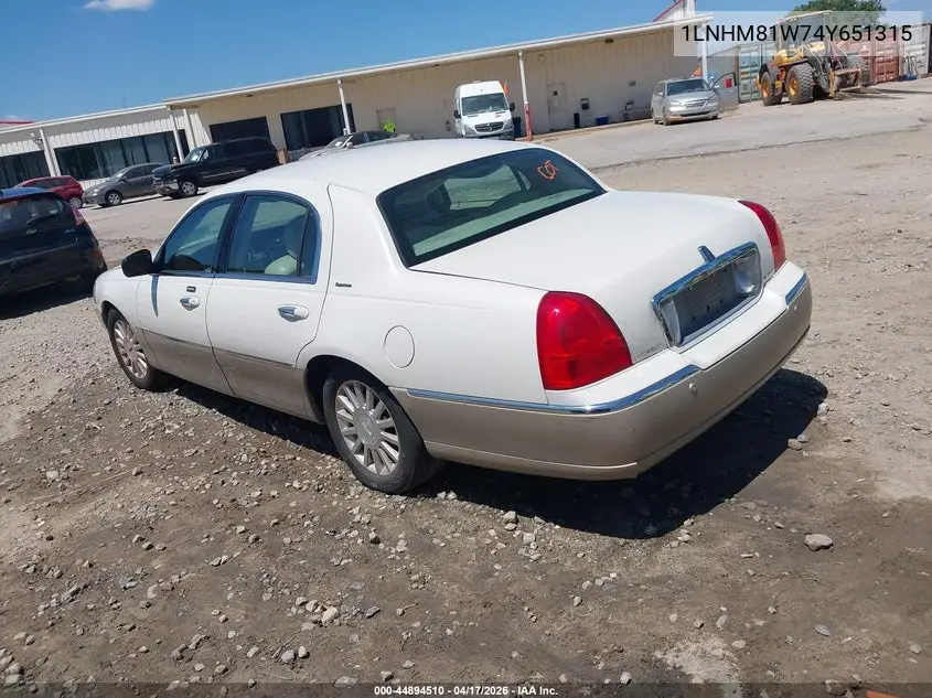 2004 Lincoln Town Car Signature VIN: 1LNHM81W74Y651315 Lot: 44894510