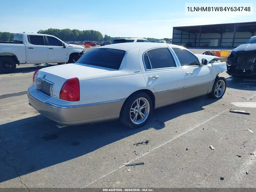 2004 Lincoln Town Car Signature VIN: 1LNHM81W84Y634748 Lot: 45291546