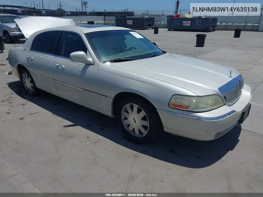 2004 Lincoln Town Car Ultimate VIN: 1LNHM83W14Y635138 Lot: 45296911