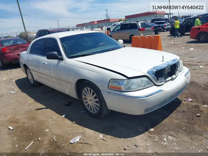 2004 Lincoln Town Car Ultimate VIN: 1LNHM83W14Y640422 Lot: 45315159