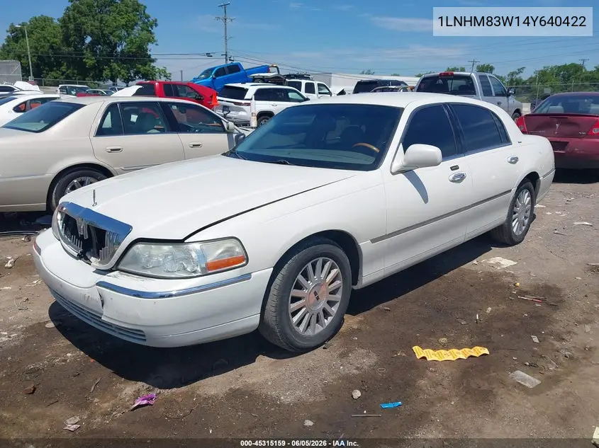 2004 Lincoln Town Car Ultimate VIN: 1LNHM83W14Y640422 Lot: 45315159