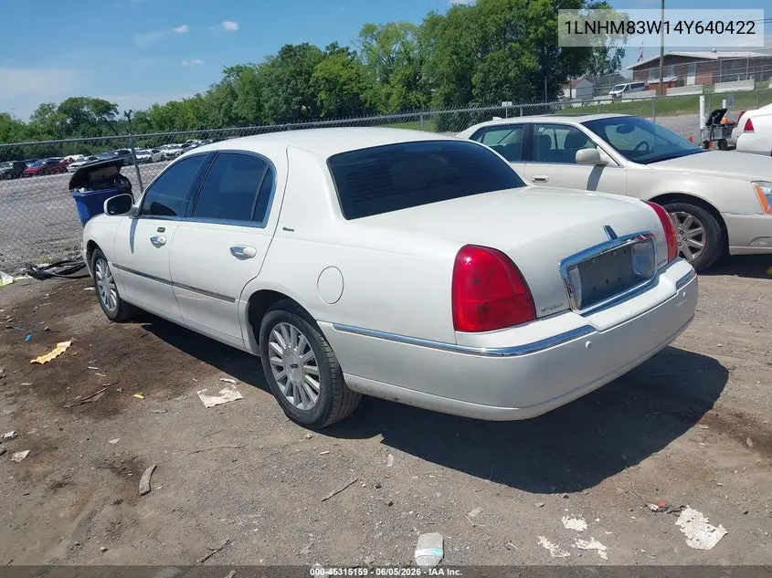 2004 Lincoln Town Car Ultimate VIN: 1LNHM83W14Y640422 Lot: 45315159