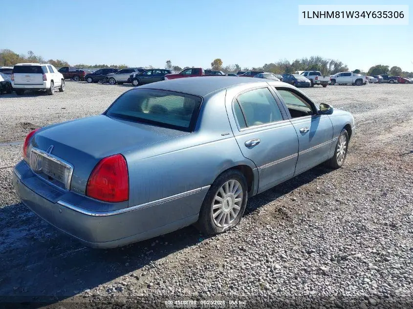 1LNHM81W34Y635306 2004 Lincoln Town Car Signature