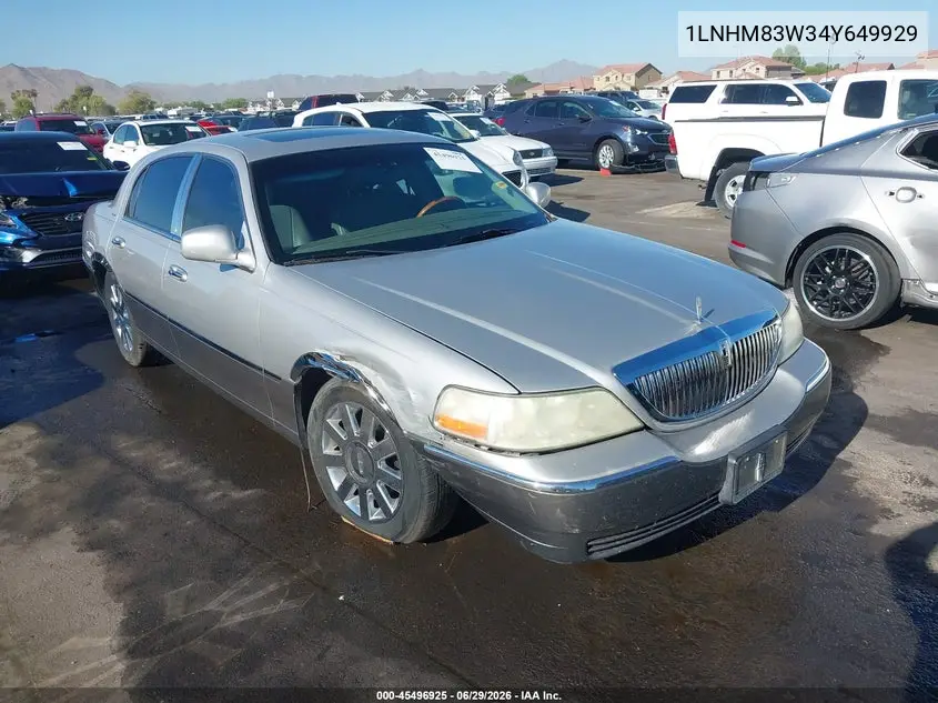 2004 Lincoln Town Car Ultimate VIN: 1LNHM83W34Y649929 Lot: 45496925