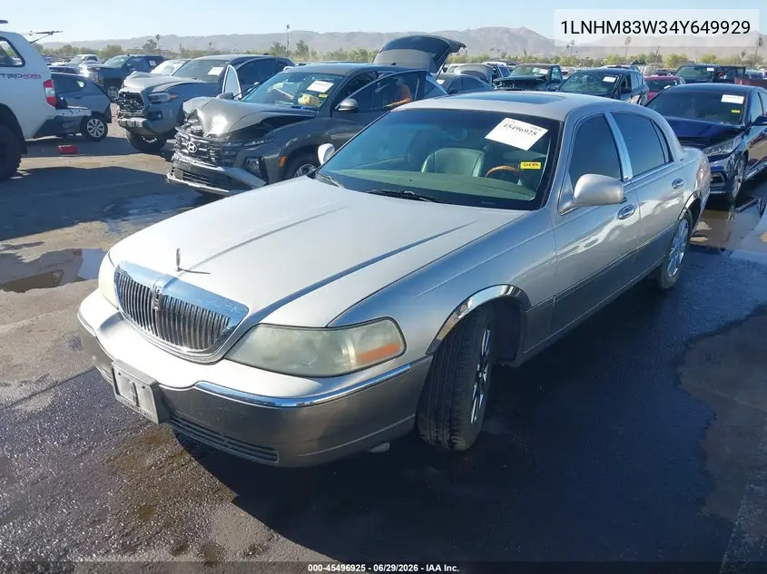 2004 Lincoln Town Car Ultimate VIN: 1LNHM83W34Y649929 Lot: 45496925