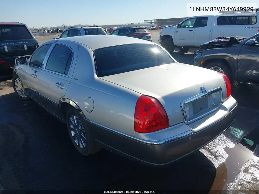 2004 Lincoln Town Car Ultimate VIN: 1LNHM83W34Y649929 Lot: 45496925