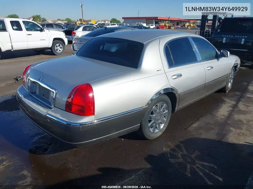 2004 Lincoln Town Car Ultimate VIN: 1LNHM83W34Y649929 Lot: 45496925