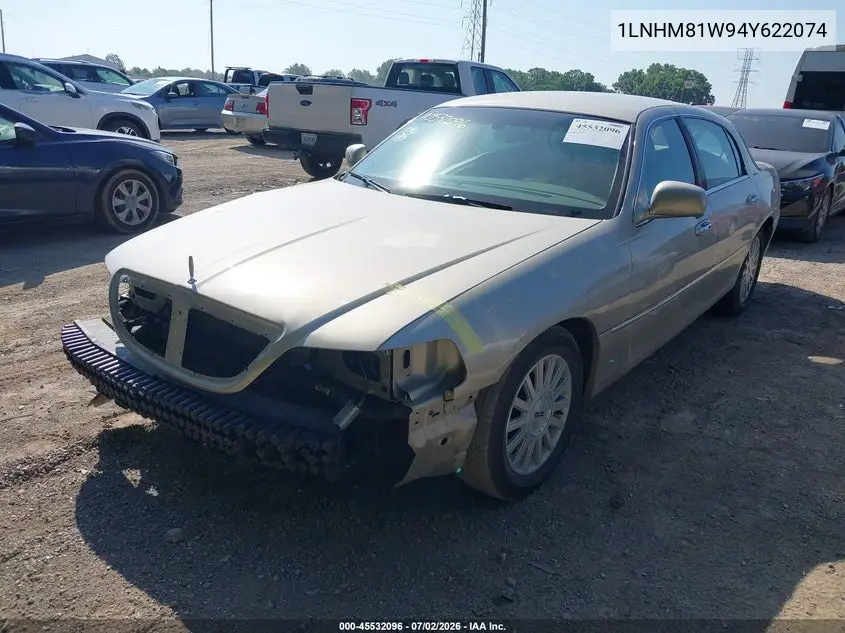 2004 Lincoln Town Car Signature VIN: 1LNHM81W94Y622074 Lot: 45532096