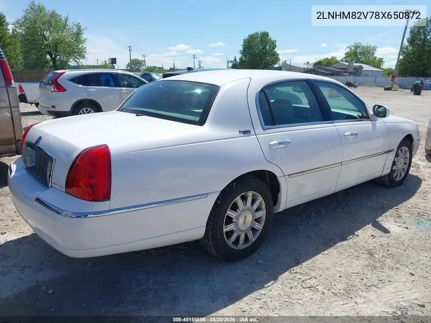 2008 Lincoln Town Car Signature Limited VIN: 2LNHM82V78X650872 Lot: 45155856