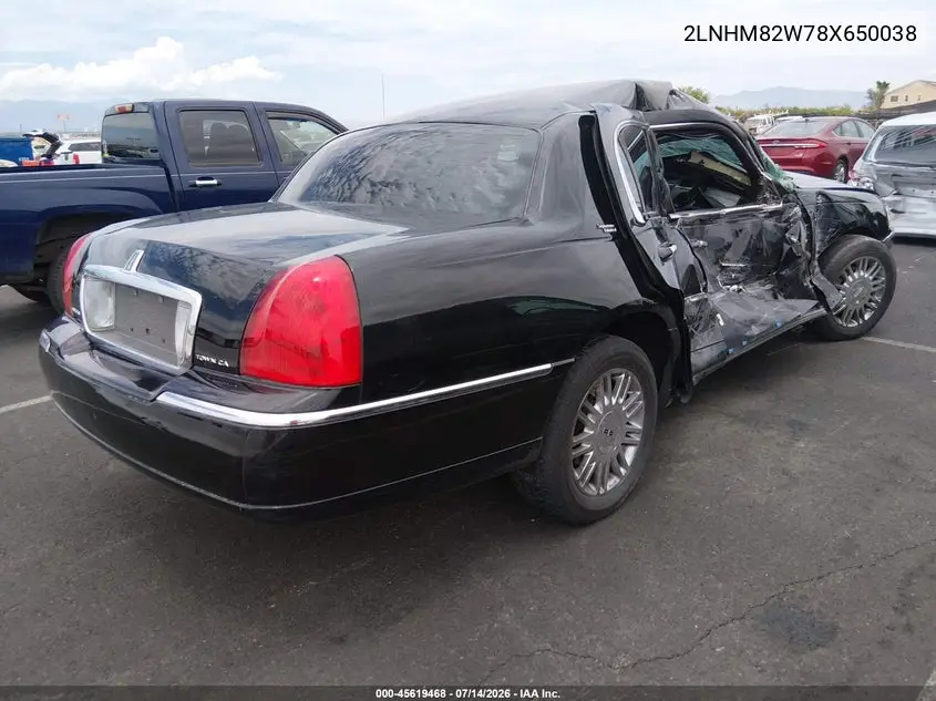 2008 Lincoln Town Car Signature Limited VIN: 2LNHM82W78X650038 Lot: 45619468