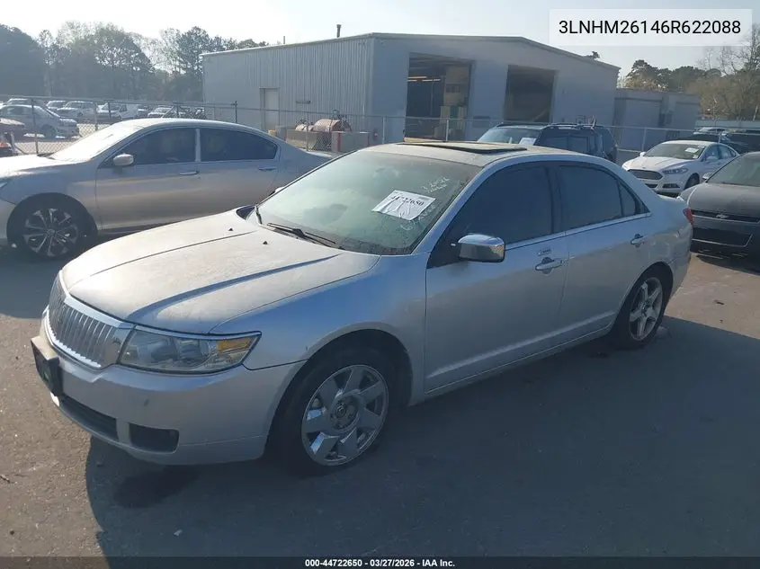 2006 Lincoln Zephyr VIN: 3LNHM26146R622088 Lot: 44722650