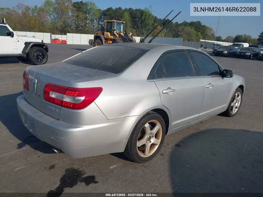 2006 Lincoln Zephyr VIN: 3LNHM26146R622088 Lot: 44722650