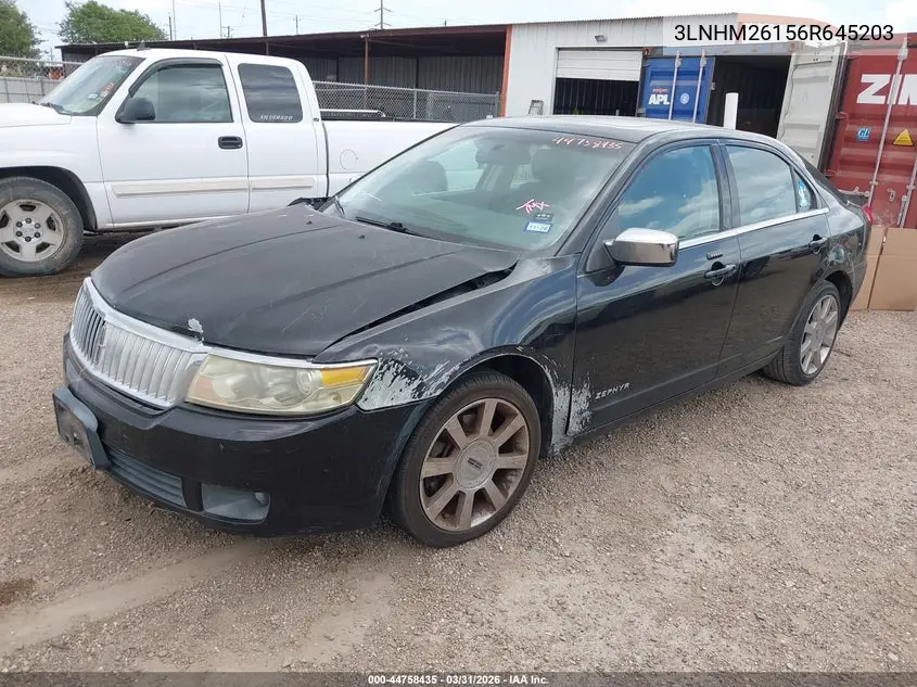 2006 Lincoln Zephyr VIN: 3LNHM26156R645203 Lot: 44758435