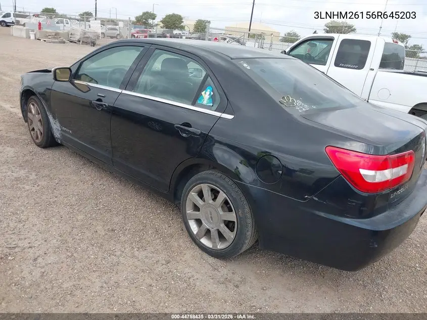 2006 Lincoln Zephyr VIN: 3LNHM26156R645203 Lot: 44758435
