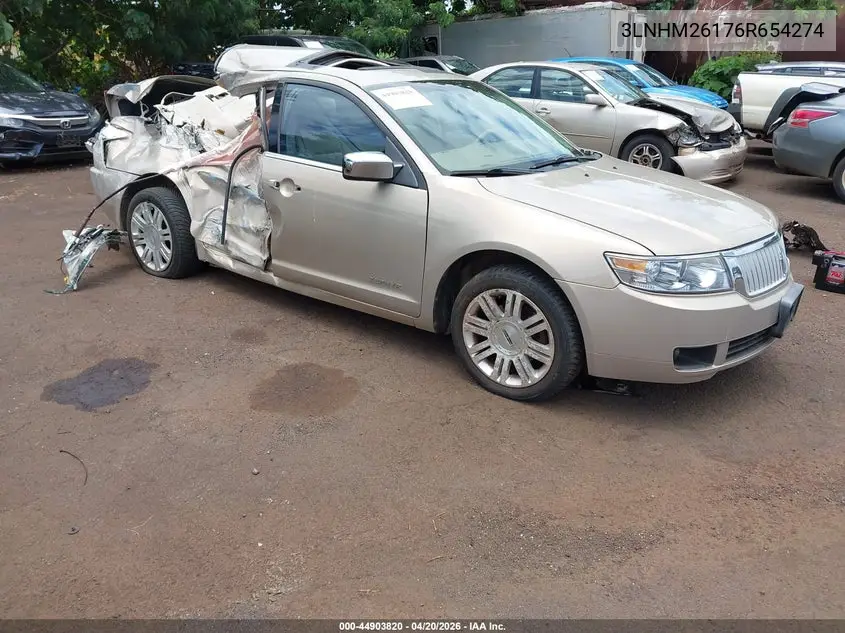 2006 Lincoln Zephyr VIN: 3LNHM26176R654274 Lot: 44903820