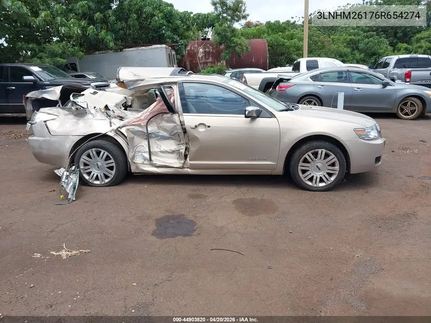 2006 Lincoln Zephyr VIN: 3LNHM26176R654274 Lot: 44903820