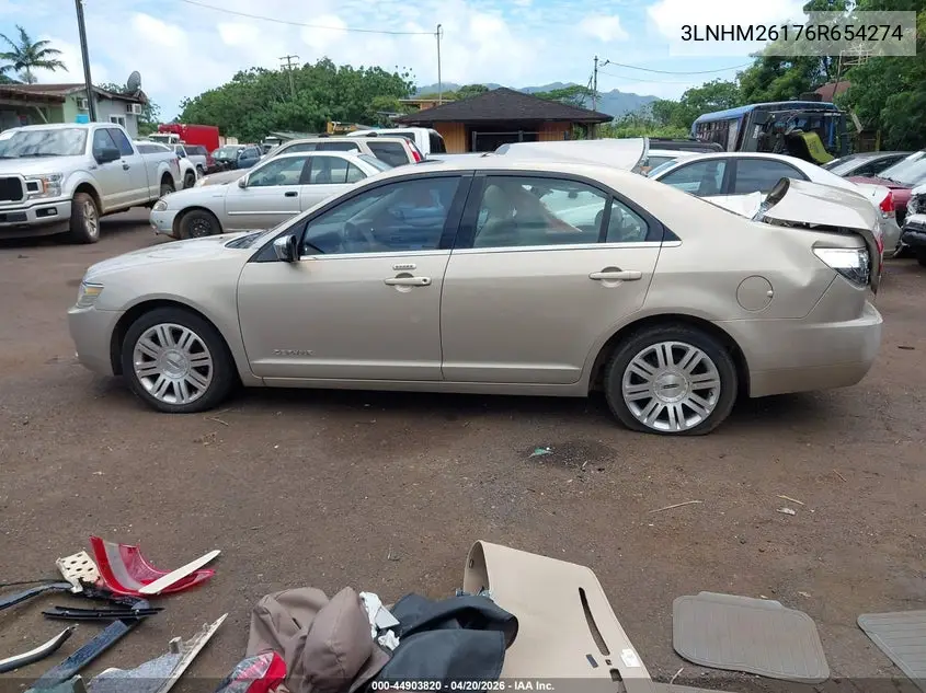 2006 Lincoln Zephyr VIN: 3LNHM26176R654274 Lot: 44903820