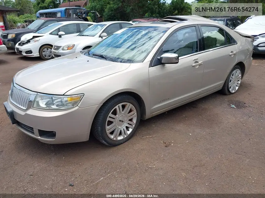 2006 Lincoln Zephyr VIN: 3LNHM26176R654274 Lot: 44903820