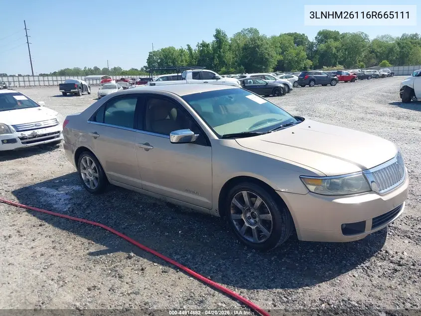 2006 Lincoln Zephyr VIN: 3LNHM26116R665111 Lot: 44914682