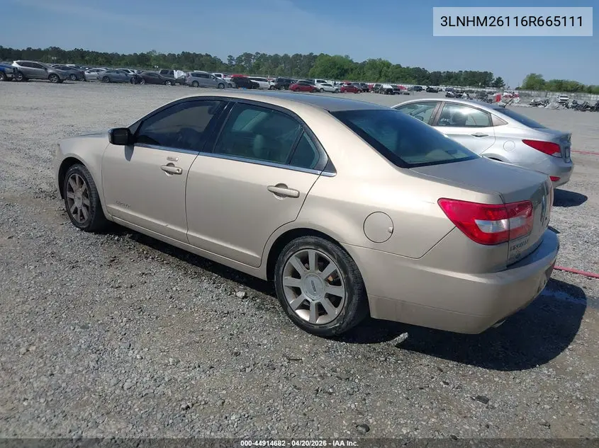 2006 Lincoln Zephyr VIN: 3LNHM26116R665111 Lot: 44914682