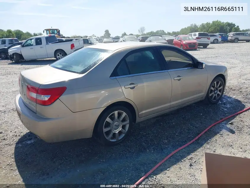 2006 Lincoln Zephyr VIN: 3LNHM26116R665111 Lot: 44914682