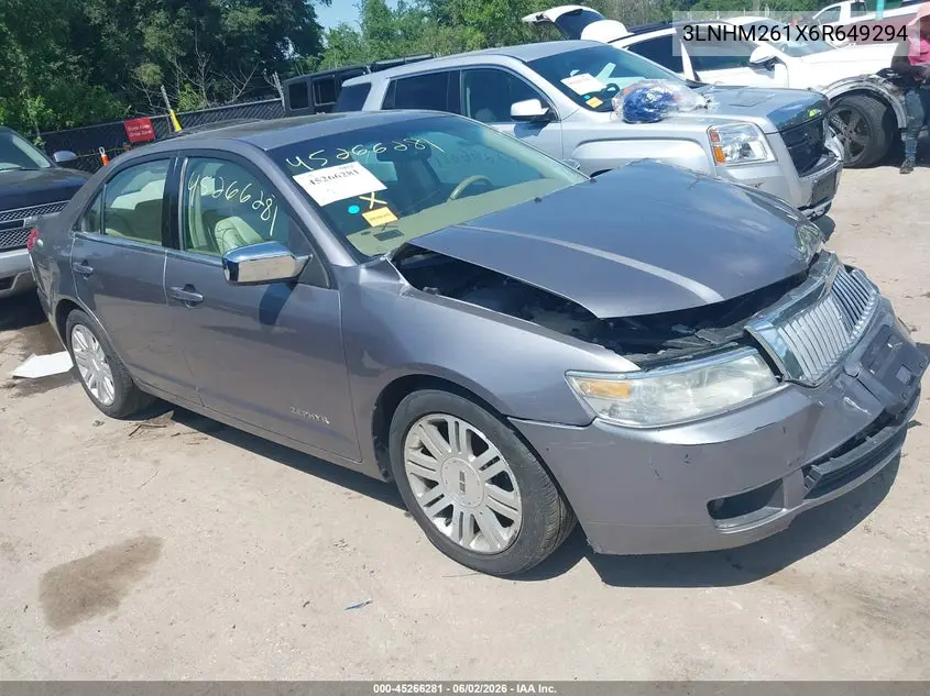 2006 Lincoln Zephyr VIN: 3LNHM261X6R649294 Lot: 45266281
