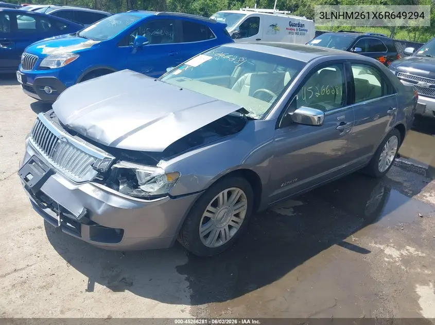 2006 Lincoln Zephyr VIN: 3LNHM261X6R649294 Lot: 45266281