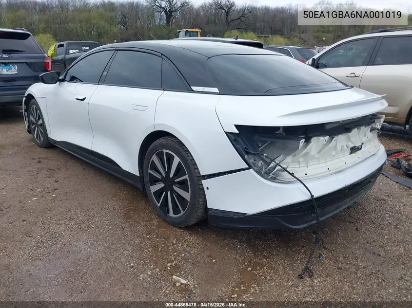 2022 Lucid Air Grand Touring VIN: 50EA1GBA6NA001019 Lot: 44865478