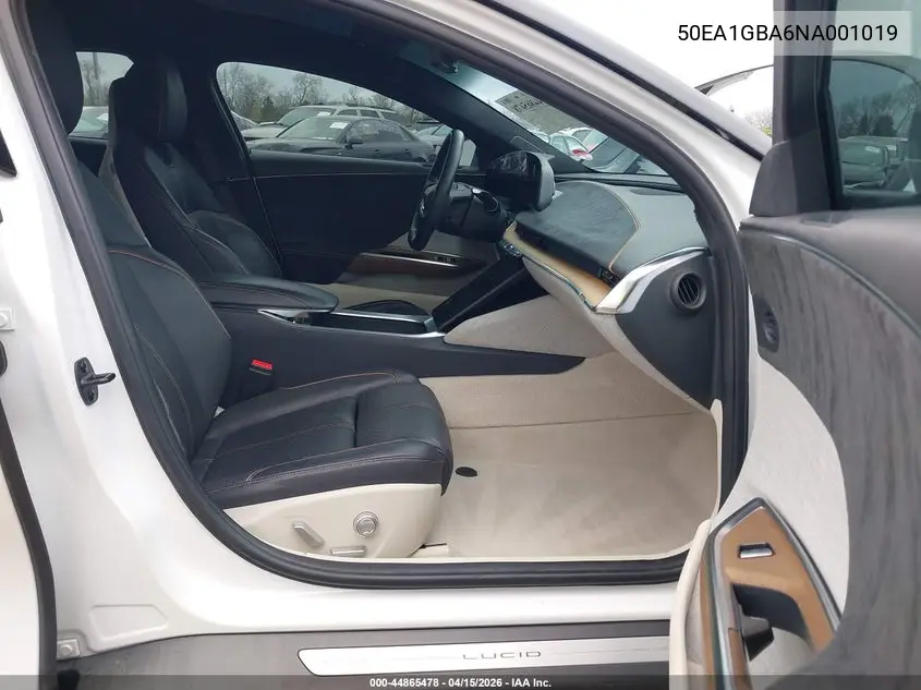 2022 Lucid Air Grand Touring VIN: 50EA1GBA6NA001019 Lot: 44865478