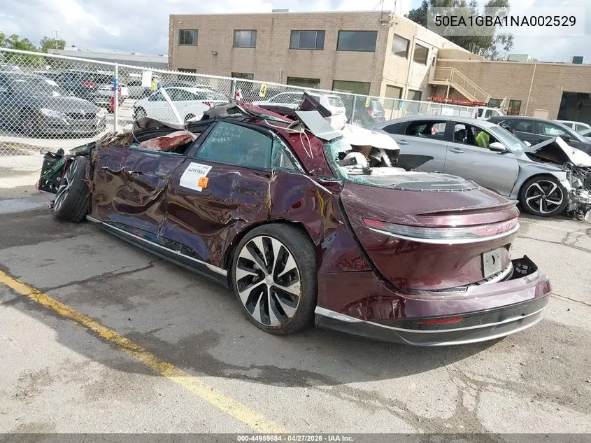 2022 Lucid Air Grand Touring VIN: 50EA1GBA1NA002529 Lot: 44959884