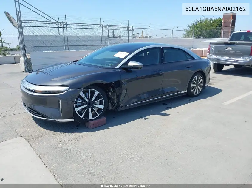 2022 Lucid Air Grand Touring VIN: 50EA1GBA5NA002162 Lot: 45072627
