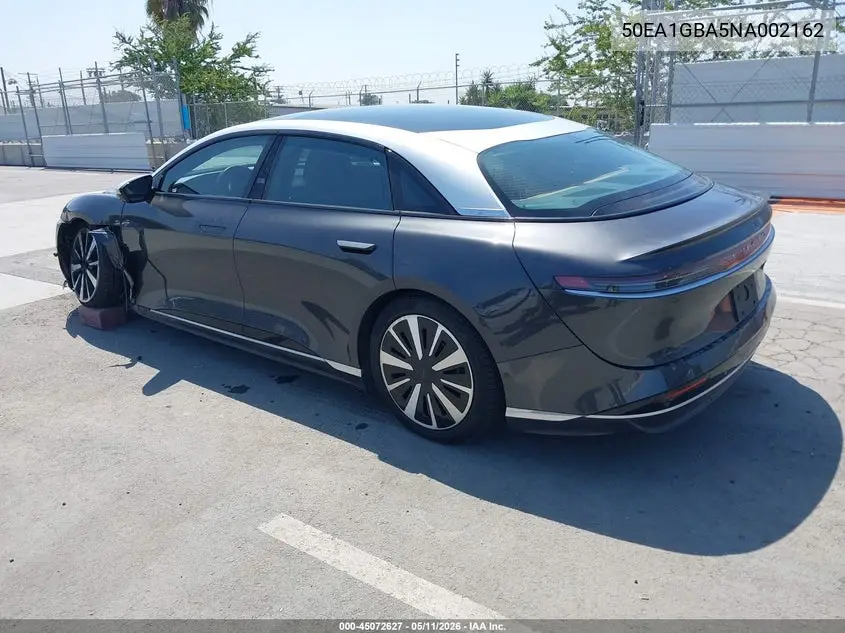 2022 Lucid Air Grand Touring VIN: 50EA1GBA5NA002162 Lot: 45072627