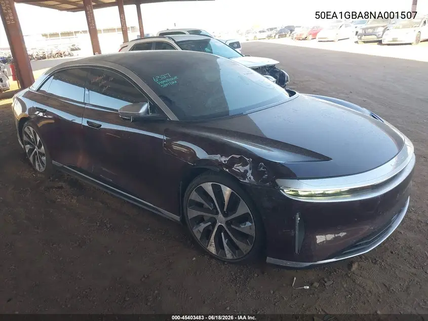 2022 Lucid Air Grand Touring VIN: 50EA1GBA8NA001507 Lot: 45403483