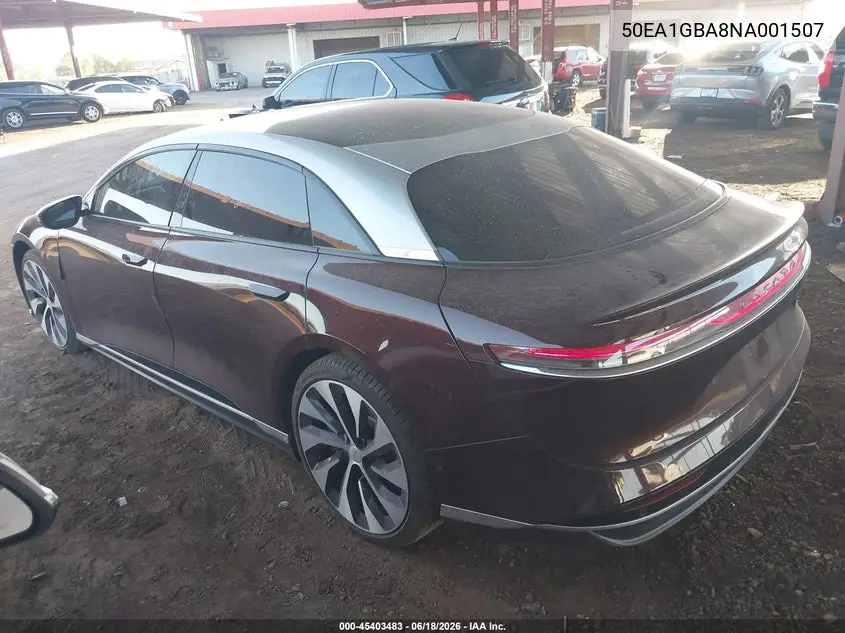 2022 Lucid Air Grand Touring VIN: 50EA1GBA8NA001507 Lot: 45403483