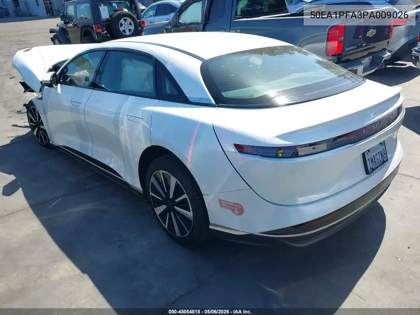 2023 Lucid Air Pure VIN: 50EA1PFA3PA009026 Lot: 45054818